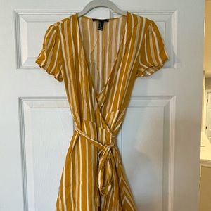 Little yellow wrap dress